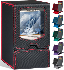 Deck Box for MTG Commander, Magnetic Trading Card Storage Box with Commander Dis - Image 1