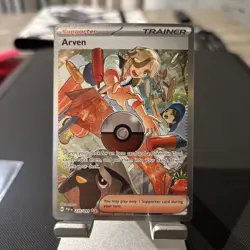 Pokemon TCG Trainer Arven Supporter Card Holo Full Art Rare Near Mint 235/091! - Image 1