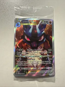 Pokemon Sealed Lucario VSTAR SWSH291 SWSH Sword Shield Promo Card Black Star New - Image 1