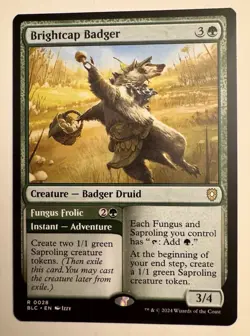Brightcap Badger 0028 Non Foil Rare Bloomburrow Commander MTG NM - Image 1