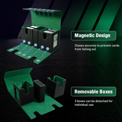 MTG Deck Box, Commander Deck Case Fits 200+ Double-Sleeved Cards, Magnetic Leath - Image 5