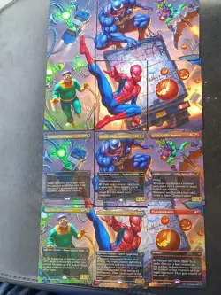 MTG Spider-Man COMPLETE SET of Borderless [Foil] SCENE SEALED PACK x2 - Image 1