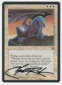 Signed Abbey Gargoyles LP Homelands Artist Christopher Rush 1995 WOTC MTG Magic! - Image 1