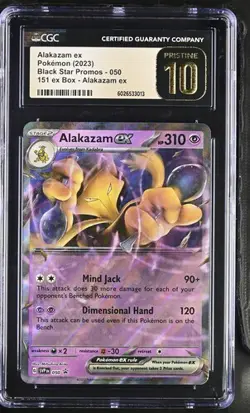 POKEMON 151 CGC PRISTINE 10 GEM MINT ALAKAZAM EX ULTRA RARE 050 BLACK STAR PROMO - Image 1