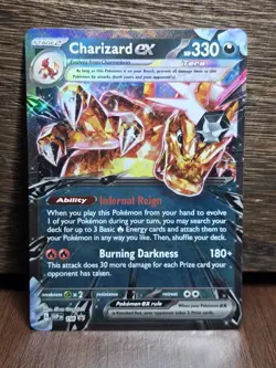 Pokemon Scarlet and Violet Charizard ex Black Star Promo 196 NM - Image 1