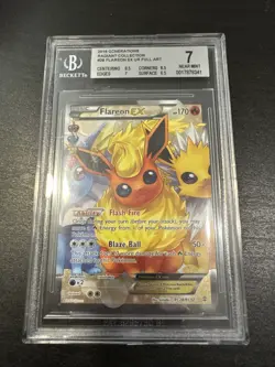 2016 POKEMON XY GENERATIONS RADIANT COLL #RC28 FULL ART/FLAREON EX PSA 7 - Image 1