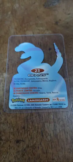 Ekans 23 Pokemon Lamincards Edibas - ITA - PLAYED - Image 2