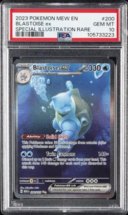 2023 POKEMON MEW EN-151 SPECIAL ILLUSTRATION RARE #200 BLASTOISE EX PSA 10 - Image 1