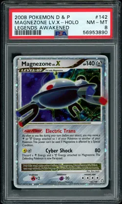 2008 Pokemon DP Legends Awakened Magnezone Lv.X Holo #142 PSA 8 NM-MT - Image 1