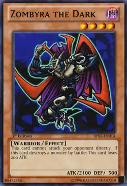 Yugioh! LP Zombyra the Dark - BP02-EN014 - Common - 1st Edition Lightly Played, - Image 1