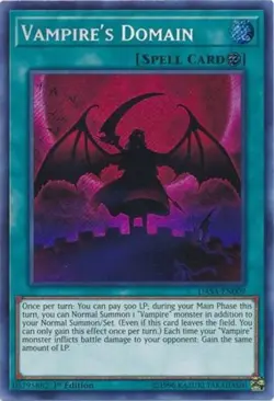 Yugioh! LP Vampire's Domain - DASA-EN009 - Secret Rare - 1st Edition Lightly Pla - Image 1