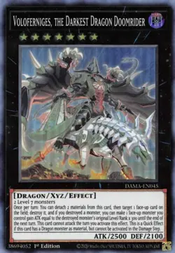 Yugioh! LP Voloferniges, the Darkest Dragon Doomrider - DAMA-EN045 - Super Rare - Image 1