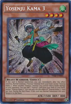 Yugioh! LP Yosenju Kama 3 - THSF-EN005 - Secret Rare - Unlimited Edition Lightly - Image 1