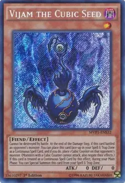 Yugioh! LP Vijam the Cubic Seed - MVP1-ENS32 - Secret Rare - 1st Edition Lightly - Image 1