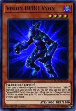 Yugioh! LP Vision HERO Vyon - DUPO-EN053 - Ultra Rare - 1st Edition Lightly Play - Image 1