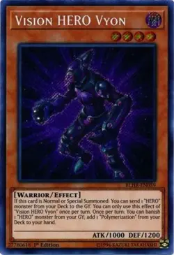 Yugioh! LP Vision HERO Vyon - BLHR-EN059 - Secret Rare - 1st Edition Lightly Pla - Image 1