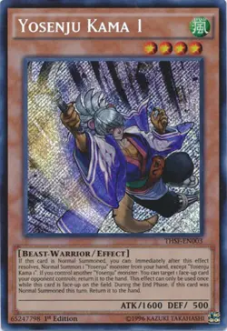 Yugioh! LP Yosenju Kama 1 - THSF-EN003 - Secret Rare - 1st Edition Lightly Playe - Image 1