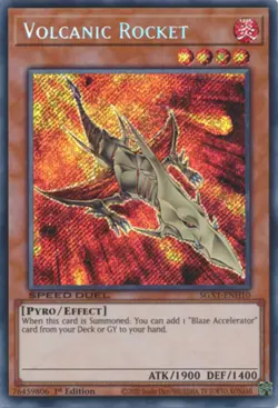 Yugioh! LP Volcanic Rocket - SGX1-ENH10 - Secret Rare - 1st Edition Lightly Play - Image 1