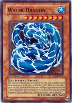 Yugioh! LP Water Dragon - EEN-EN015 - Super Rare - Unlimited Edition Lightly Pla - Image 1