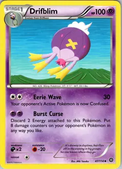 Pokemon TCG Drifblim XY Steam Siege 47/114 Regular Uncommon Card NM - Image 1