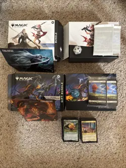 Empty Final Fantasy MTG Gift Bundle Deck Box + Extras -Cards, Dice, Foil Lands - Image 1