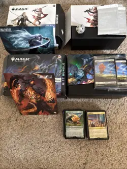 Empty Final Fantasy MTG Gift Bundle Deck Box + Extras -Cards, Dice, Foil Lands - Image 2