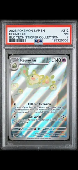 2025 POKEMON REUNICLUS 212 PROMO STICKER COLLECTION PSA 7! - Image 1