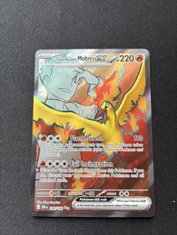 Pokemon Team Rockets Moltres EX Full Art 208/182 SV10 English, NM Condition - Image 1