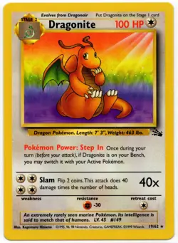 Pokemon - Fossil Non Holo Rare Dragonite 19/62 NM - Image 1