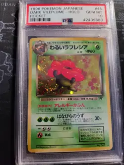 PSA 10 Gem M 1998 Japanese Pokemon Dark Vileplume - Holo Team Rocket #45 - Image 1