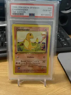 Pokemon Charmander Base Set 1st Edition SPANISH #46 PSA 10 Gem Mint - Image 1