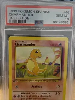 Pokemon Charmander Base Set 1st Edition SPANISH #46 PSA 10 Gem Mint - Image 3