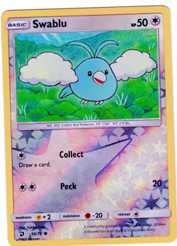 2018 Sun & Moon Dragon Majesty "Swablu" #56 Reverse Holo Pokemon TCG! LP! - Image 1