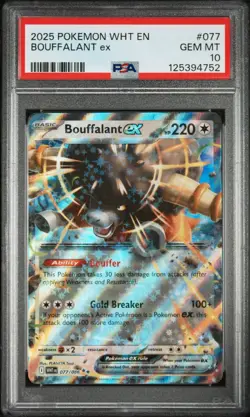 2025 POKEMON BOUFFALANT EX 77/86 WHITE FLARE PSA 10! - Image 1