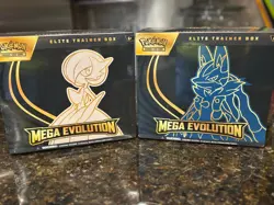 Sealed Set of 2 Pokemon Mega Evolution Elite Trainer Boxes Lucario & Gardevoir - Image 1