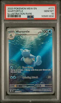 PSA 10 2023 POKEMON Scarlet Violet 151 English ILLUSTRATION RARE #171 Wartortle - Image 1