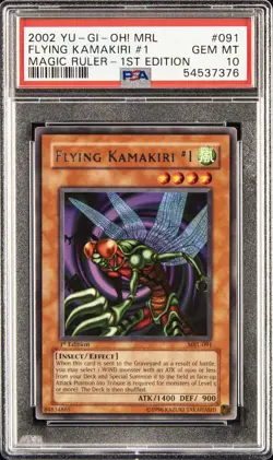 2002 YU-GI-OH! MRL-MAGIC RULER 1ST ED #091 FLYING KAMAKIRI #1 PSA 10 - Image 1