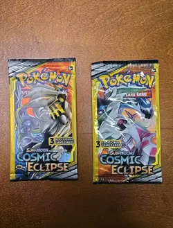Pokemon TCG Sun & Moon Cosmic Eclipse Two (2) 3 Card Packs (GB008) - Image 1