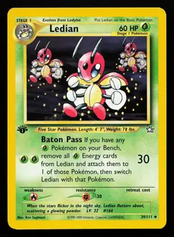 Ledian 39/111 1st Edition Neo Genesis Pokemon Card - Image 1