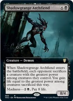 Shadowgrange Archfiend (Extended Art, 60, NM) Commander: Innistrad: Crimson Vow - Image 1