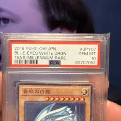 PSA 10 Gem Mint Blue-Eyes White Dragon 15AX-JPY07 Millenium Rare 2015 Japanese - Image 3