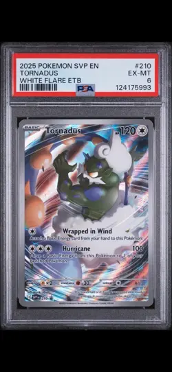 2025 POKEMON TORNADUS 210 WHITE FLARE ETB Promo PSA 6! - Image 1