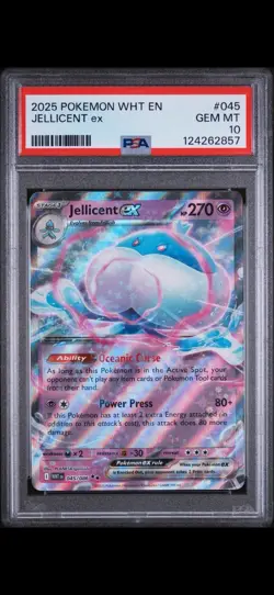 2025 POKEMON JELLICENT ex 45/86 White Flare PSA 10! - Image 1