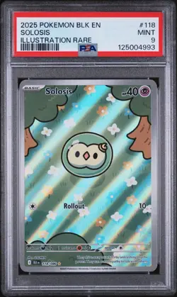 2025 POKEMON BLACK BOLT EN SOLOSIS ILLUSTRATION RARE #118 💎 PSA 9 LOW POP - Image 1