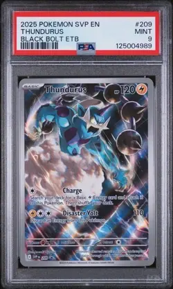 2025 POKEMON SVP EN-SV BLACK STAR PROMO #209 THUNDURUS BLACK BOLT ETB PSA 9 - Image 1