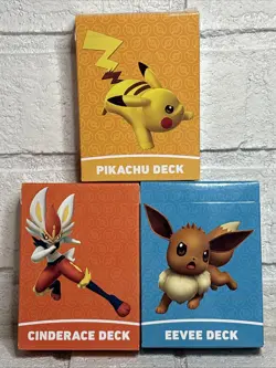 Pokemon Battle Academy 2022 Pikachu Eevee Cinderace 3 Decks New Never Played - Image 1