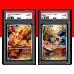 Pokemon PSA 10 SET Plusle Minun 065/062 066/062 AR Raging Surf sv3a Japanese - Image 1