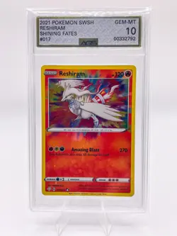 2021 Pokemon Reshiram 017/072 Shining Fates Rare Holo AGS GEM MT 10 Graded Slab - Image 1