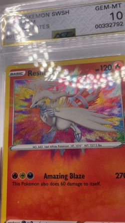 2021 Pokemon Reshiram 017/072 Shining Fates Rare Holo AGS GEM MT 10 Graded Slab - Image 2