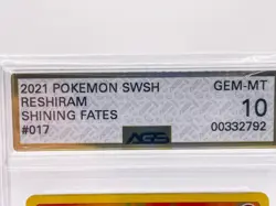 2021 Pokemon Reshiram 017/072 Shining Fates Rare Holo AGS GEM MT 10 Graded Slab - Image 5